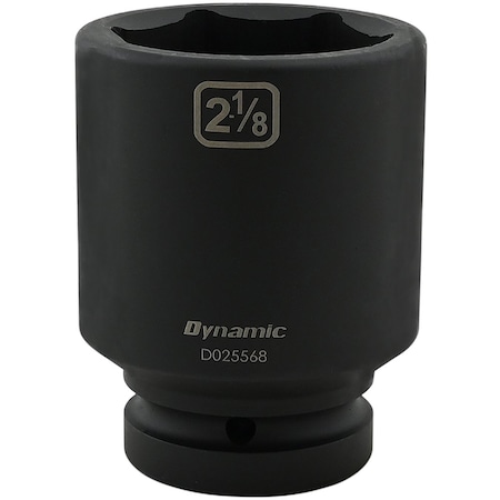 Dynamic 1" Drive Deep Socket, Black Phosphate, Tools 2-1/8" X 1" Drive, 6 Point Deep Length D025568